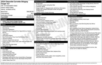 2024 Chevrolet Corvette Stingray 1LT