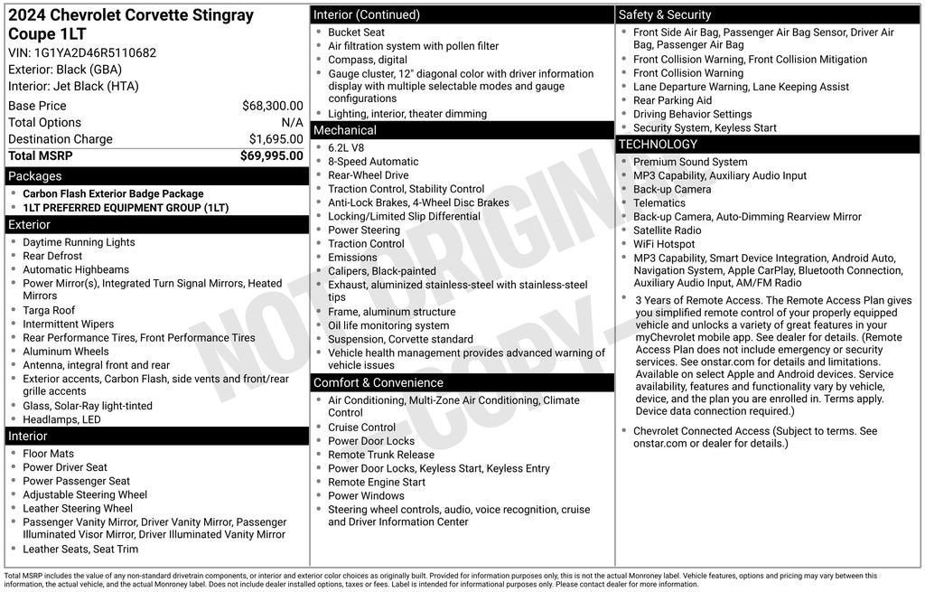 2024 Chevrolet Corvette Stingray 1LT
