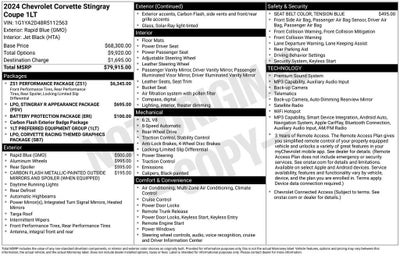 2024 Chevrolet Corvette Stingray 1LT