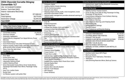 2026 Chevrolet Corvette Stingray 1LT