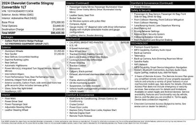 2024 Chevrolet Corvette Stingray 1LT
