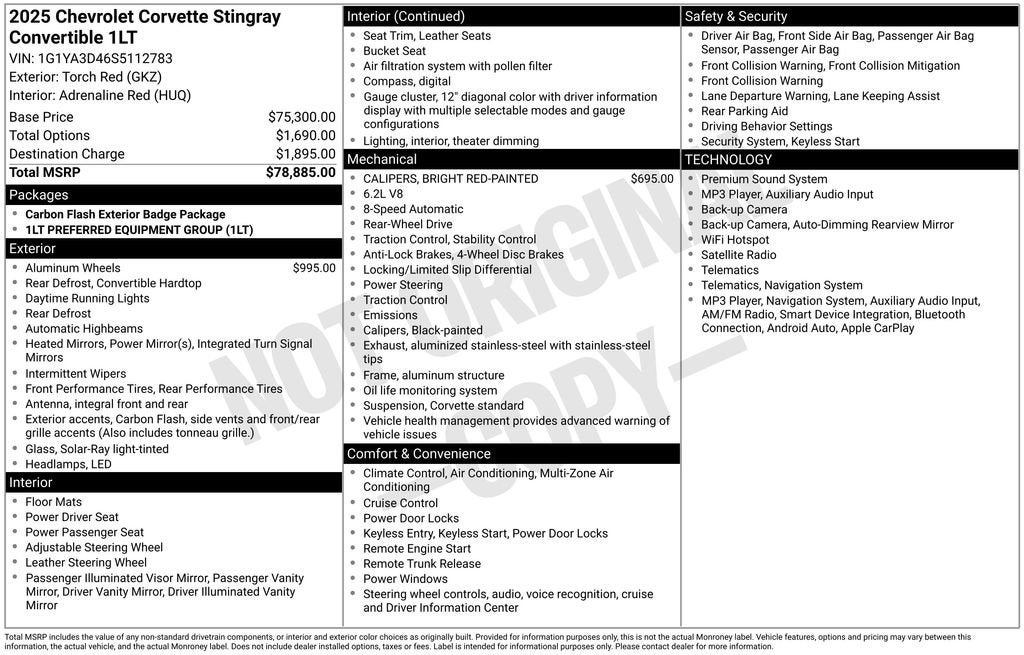 2025 Chevrolet Corvette Stingray 1LT
