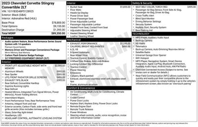 2023 Chevrolet Corvette Stingray 2LT