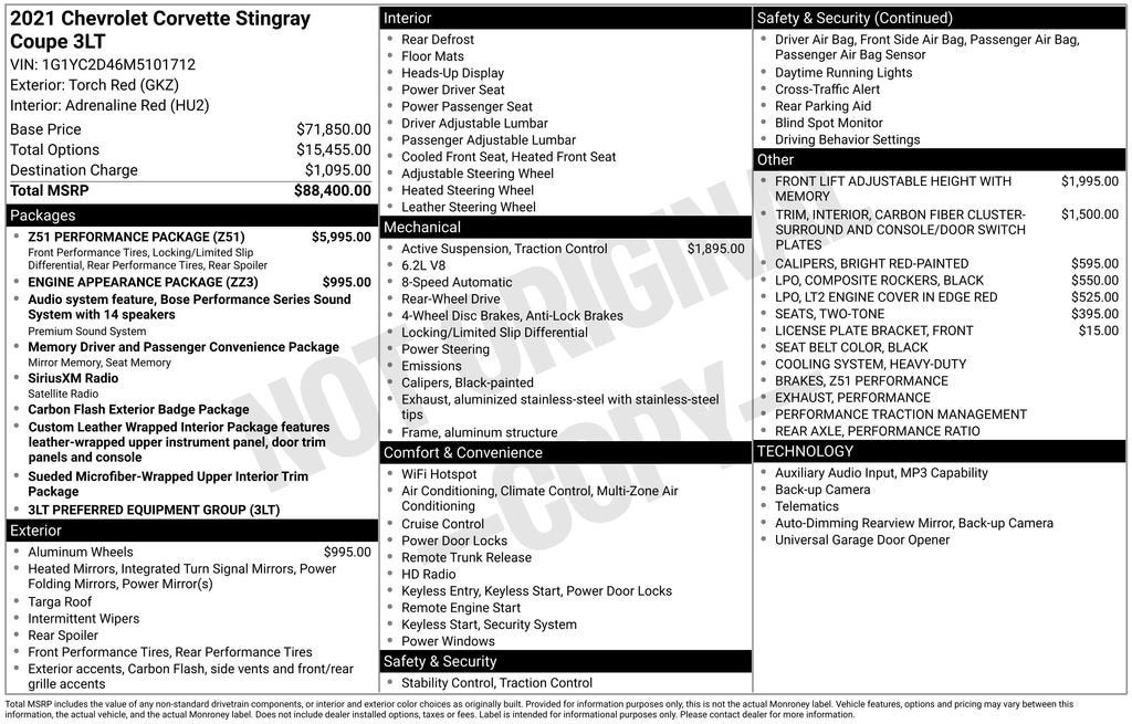 2021 Chevrolet Corvette Stingray 3LT