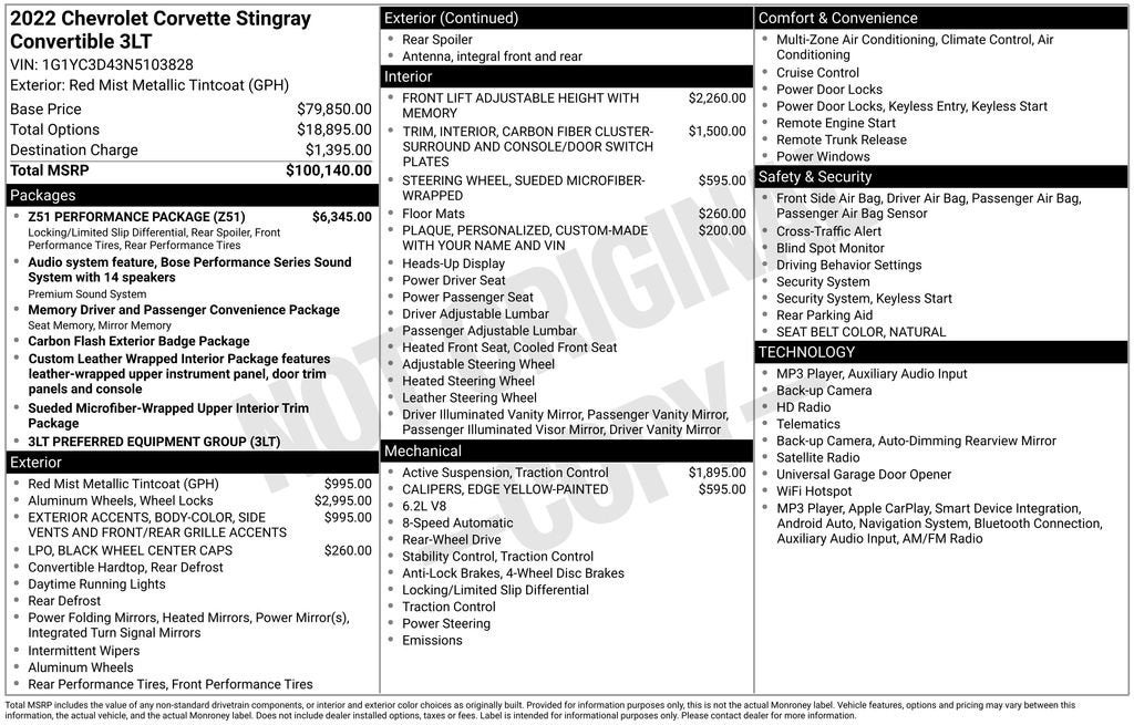 2022 Chevrolet Corvette Stingray 3LT