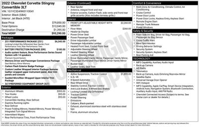 2022 Chevrolet Corvette Stingray 3LT