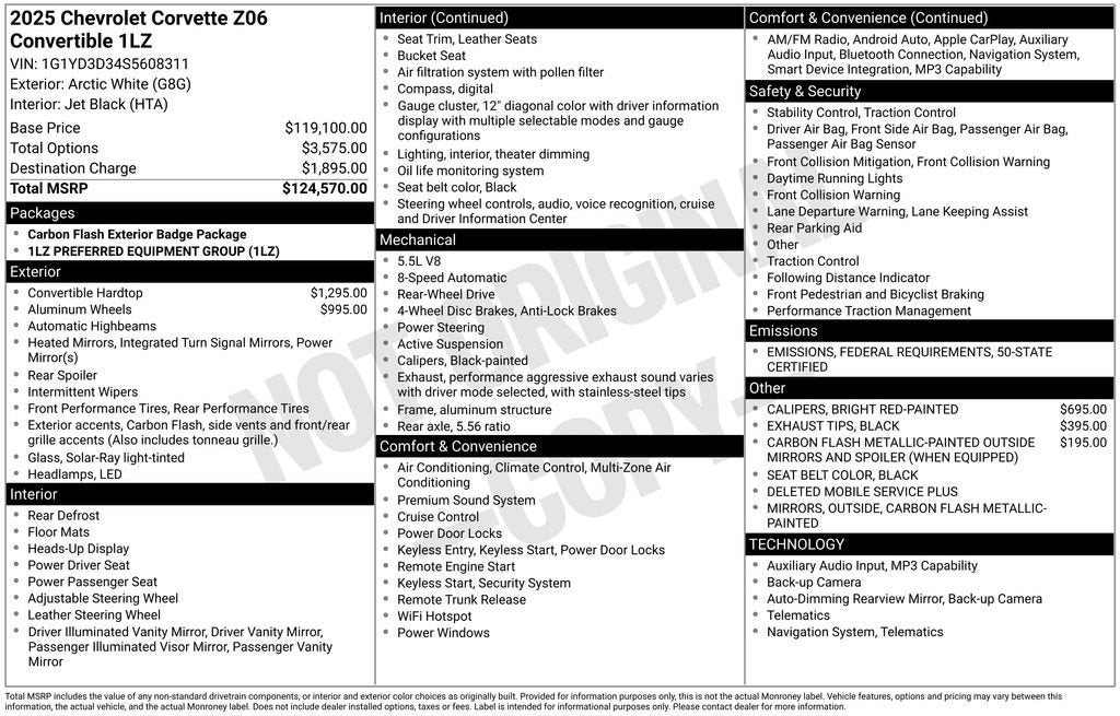 2025 Chevrolet Corvette Z06 1LZ