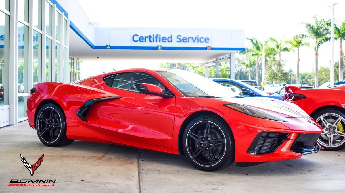red corvette outside