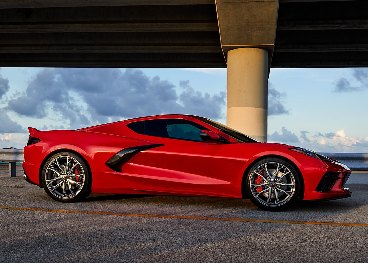 Bomnin Corvette in Miami FL side view parked under overpass